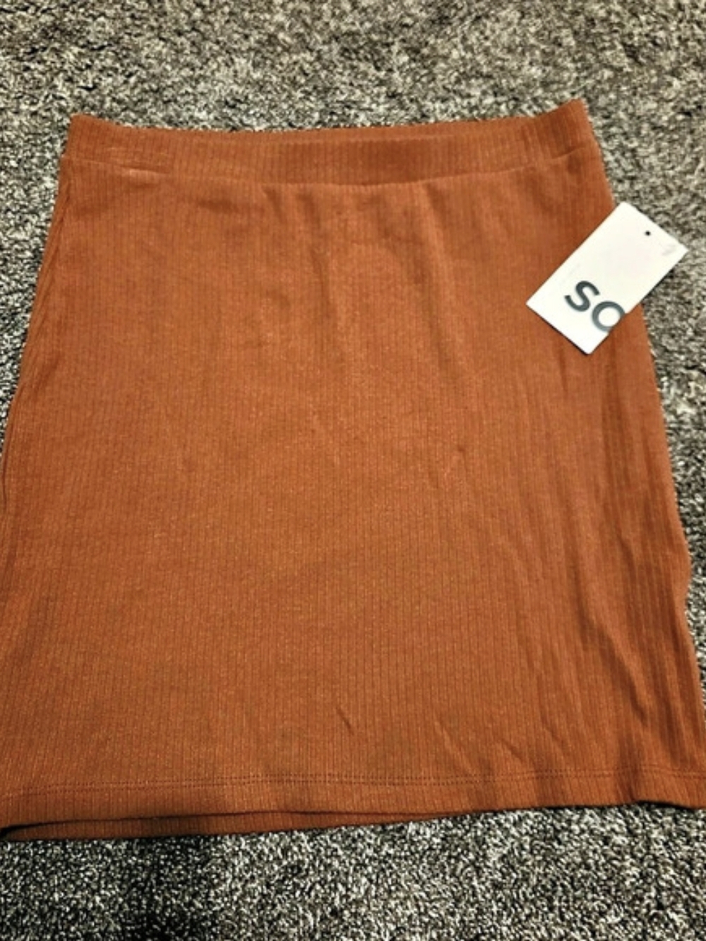 SO Mini Skirt Ribbed in Brown Size XS NWT